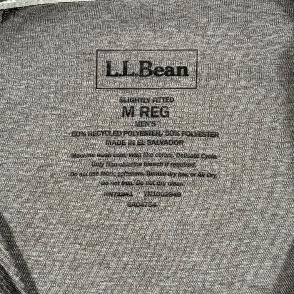 L.L.Bean Quarter Zip Pullover Chest Zip Pocket Mens M Heather Gray - Picture 3 of 9